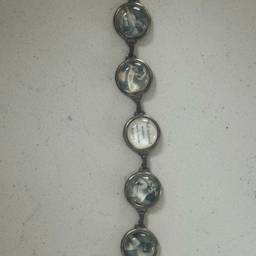 “Well Behaved Women Rarely Make History” Vintage Style Black and White Bracelet